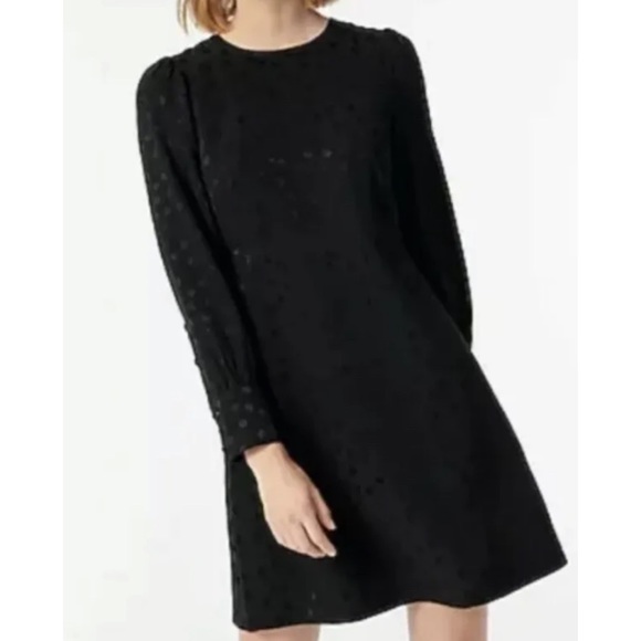 Solid Black Shift Dress in Dot Floral Jacquard NWT - Picture 2 of 9